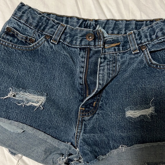 High Rise Distressed Jean Shorts - Picture 3 of 3